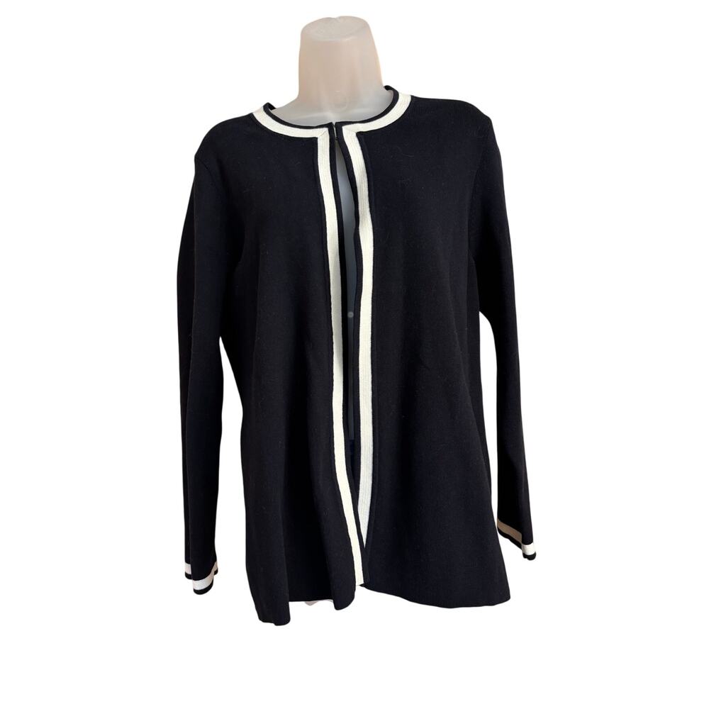 Croft & Barrow Black open front cardigan sweater top sz XL